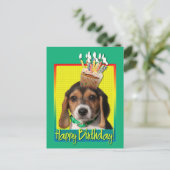 Carte Postale Cupcake d'anniversaire - Chiot Beagle - Chloe (Debout devant)