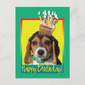 Carte Postale Cupcake d'anniversaire - Chiot Beagle - Chloe (Devant)