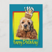 Carte Postale Cupcake d'anniversaire - Cocker Spaniel (Devant)