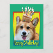 Carte Postale Cupcake d'anniversaire - Corgi - Owen (Devant)