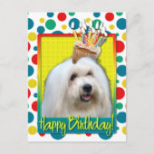 Carte Postale Cupcake d'anniversaire - Coton de Tulear (Devant)