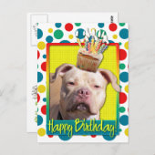 Carte Postale Cupcake d'anniversaire - Pitbull - Jersey Girl (Devant / Derrière)