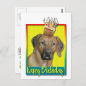 Carte Postale Cupcake d'anniversaire - Rhodesian Ridgeback (Devant / Derrière)