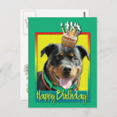 Carte Postale Cupcake d'anniversaire - Rottweiler - SambaParTi (Devant / Derrière)