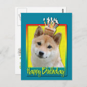 Carte Postale Cupcake d'anniversaire - Shiba Inu (Devant / Derrière)