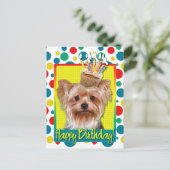 Carte Postale Cupcake d'anniversaire - Yorkshire Terrier (Debout devant)