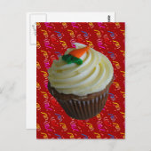 Carte Postale Cupcake de carottes avec Confetti (Devant / Derrière)