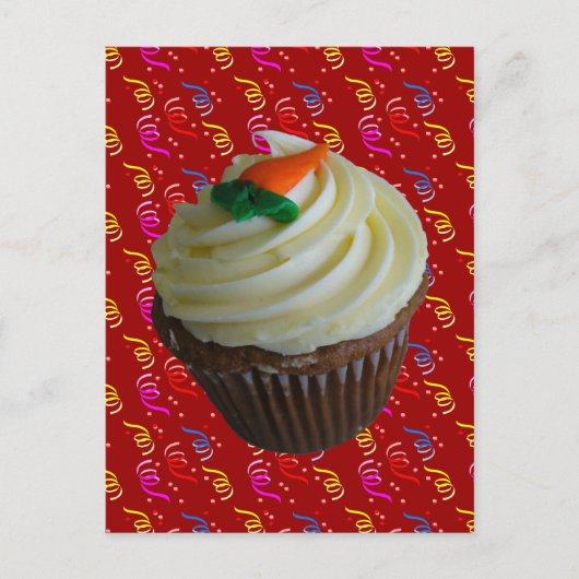 Carte Postale Cupcake de carottes avec Confetti (Devant)