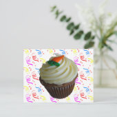 Carte Postale Cupcake de carottes avec Confetti (Debout devant)