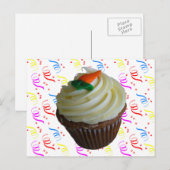 Carte Postale Cupcake de carottes avec Confetti (Devant / Derrière)