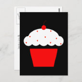 Carte Postale cupcake de cerise (Devant / Derrière)