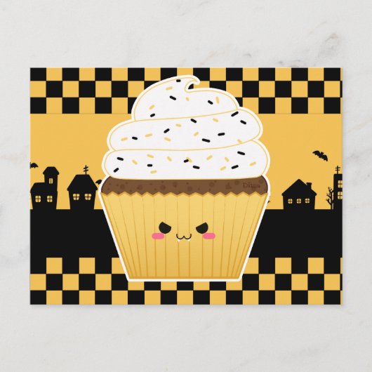 Carte Postale cupcake d'Halloween Cute Kawaii (Devant)