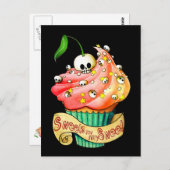 Carte Postale Cupcake doux et mort crâne (Devant / Derrière)