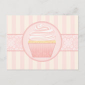 Carte Postale Cupcake doux rose élégant (Devant)