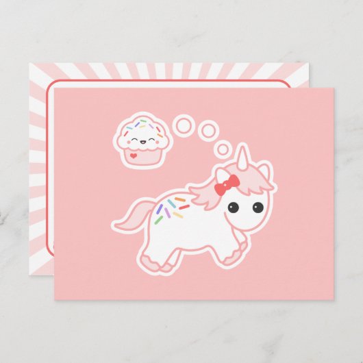 Carte Postale Cupcake Dream Unicorn (Devant / Derrière)