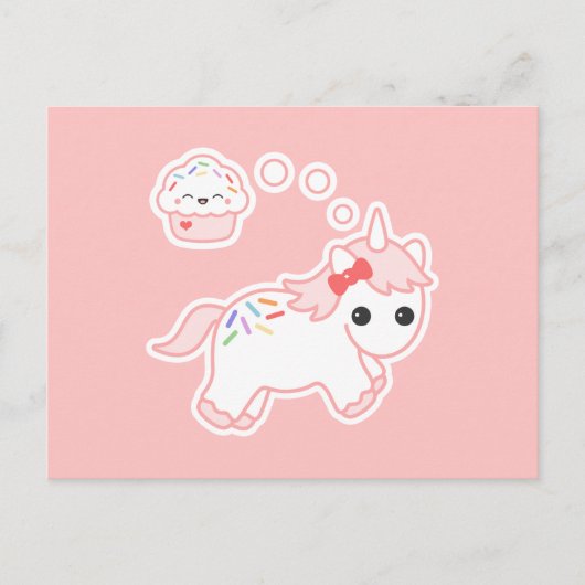 Carte Postale Cupcake Dream Unicorn (Devant)