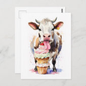 Carte Postale Cupcake Drôle De Vache Pour Les Amateurs De Vache (Devant / Derrière)
