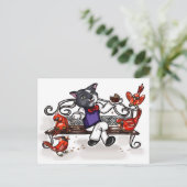 Carte Postale Cupcake et cardinaux (Debout devant)