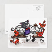 Carte Postale Cupcake et cardinaux (Devant / Derrière)