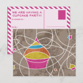 Carte Postale CUPCAKE formes invitation de partie (Devant / Derrière)