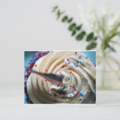 Carte Postale Cupcake frottage avec drapeau américain (Debout devant)