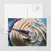 Carte Postale Cupcake frottage avec drapeau américain (Devant / Derrière)