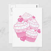 Carte Postale cupcake love (Devant / Derrière)
