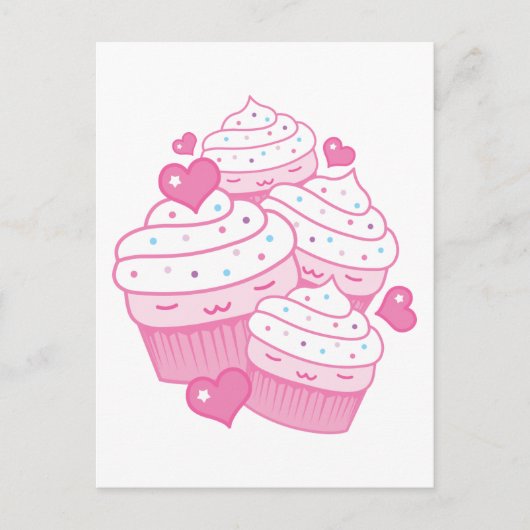 Carte Postale cupcake love (Devant)
