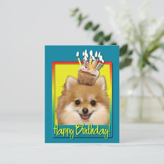 Carte Postale Cupcake Pomeranian (Debout devant)