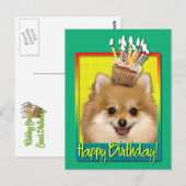 Carte Postale Cupcake Pomeranian (Devant / Derrière)