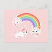Carte Postale Cupcake Rainbow Unicorn (Devant)