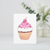 Carte postale Cupcake rose (Debout devant)