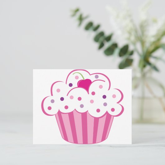 Carte Postale Cupcake rose (Debout devant)