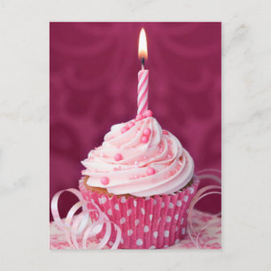 Carte Postale cupcake rose