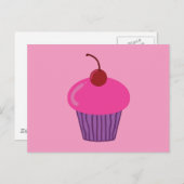 Carte Postale Cupcake rose (Devant / Derrière)