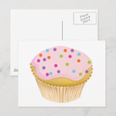 Carte Postale Cupcake rose (Devant / Derrière)