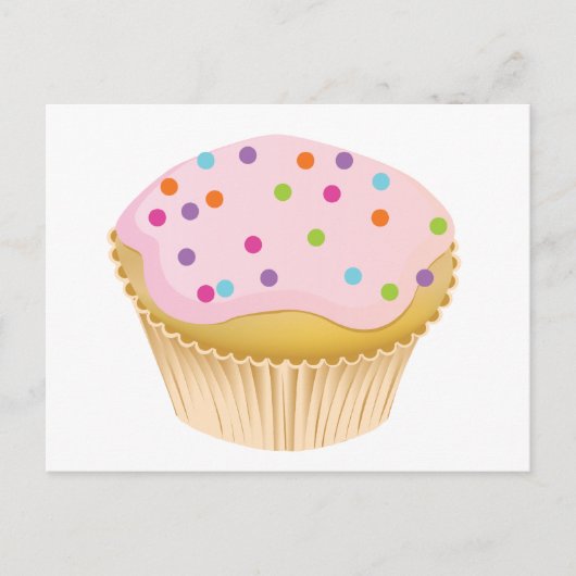 Carte Postale Cupcake rose (Devant)