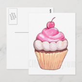 Carte Postale cupcake rose (Devant / Derrière)