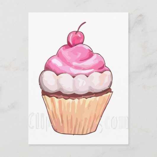 Carte Postale cupcake rose (Devant)