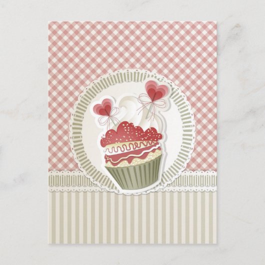Carte postale Cupcake rose (Devant)