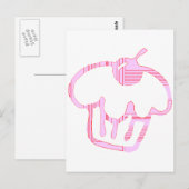 Carte Postale cupcake rose (Devant / Derrière)