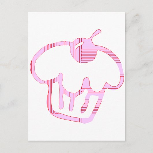 Carte Postale cupcake rose (Devant)