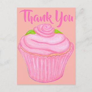 Carte Postale Cupcake rose givré