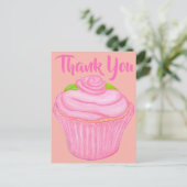 Carte Postale Cupcake rose givré (Debout devant)