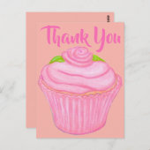 Carte Postale Cupcake rose givré (Devant / Derrière)