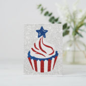 Carte Postale Cupcake rouge, blanc et bleu 4 juillet Parties sci (Debout devant)