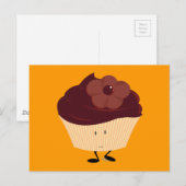 Carte Postale cupcake souriant avec gel fleur de chocolat (Devant / Derrière)