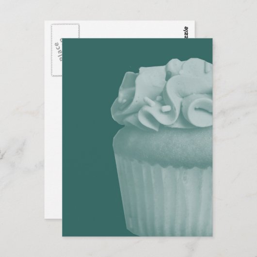 Carte postale Cupcake turquoise (Devant / Derrière)