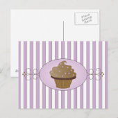 Carte Postale Cupcake violet (Devant / Derrière)