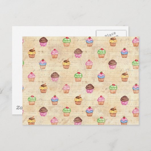 Carte Postale Cupcakes (Devant / Derrière)